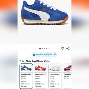 Puma Clyde Blue and White Sneakers